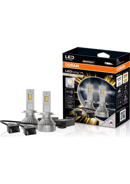 12V H7 LED 2 Si 1 Arada (Beyaz LED -Sarı Led) 64210DWALL-2HB