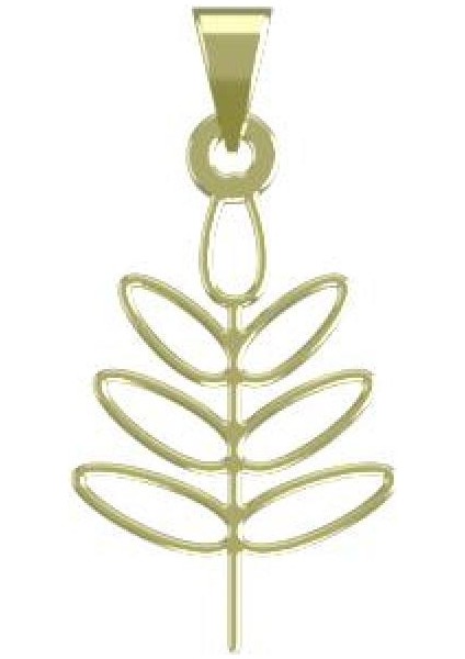 14 Ayar Altın Yaprak Kolye Ucu 0.5 Gr, KC16009 Kodlu