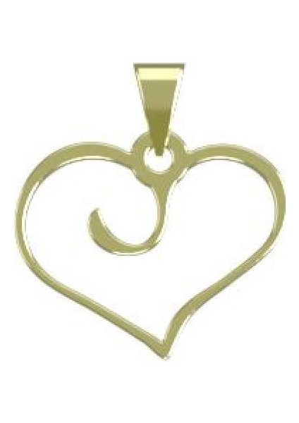 14 Ayar Altın Kalp Kolye Ucu 0.5 Gr, KC17414 Kodlu