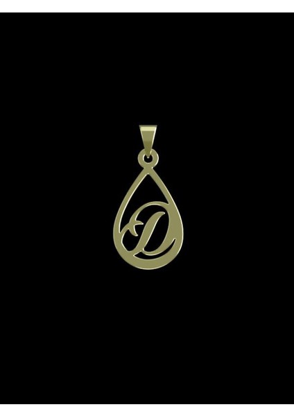 14 Ayar Altın D Harfi Kolye Ucu 0.5 Gr, KC11182 Kodlu