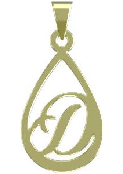14 Ayar Altın D Harfi Kolye Ucu 0.5 Gr, KC11182 Kodlu