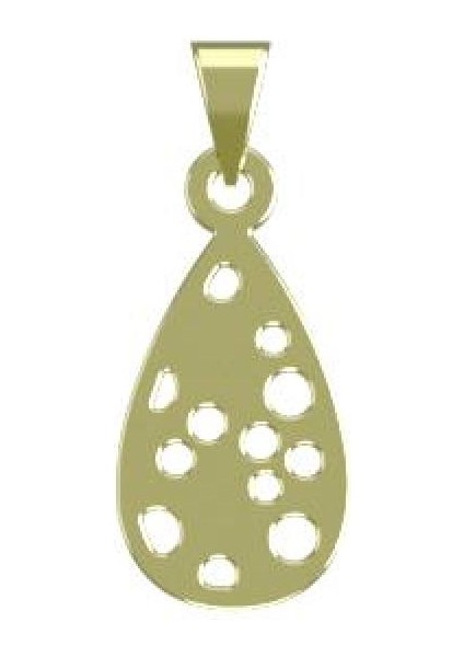 14 Ayar Altın Gözyaşı Damlası Kolye Ucu 0.5 Gr, KC10741 Kodlu