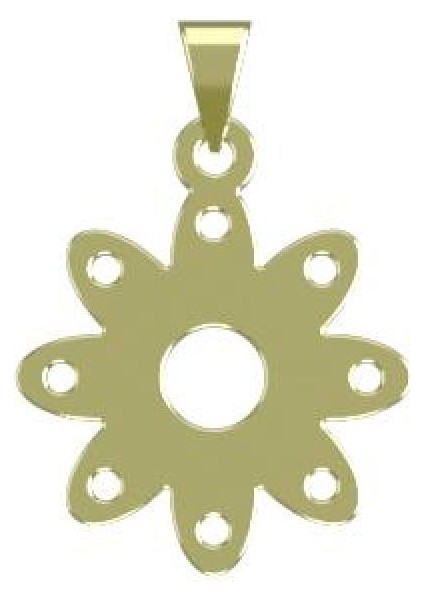 14 Ayar Altın Çiçek Kolye Ucu 0.5 Gr, KC11617 Kodlu