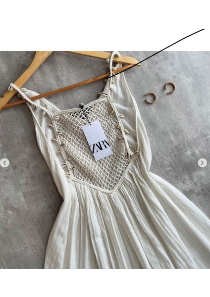 Allbucks Zara, Deniz Kabuklu Kroşe Pamuk Elbise ABZRA3339