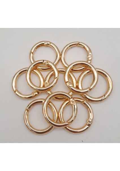 10LU 2 cm Light Gold Renk Yaylı Halka Örgü Çanta Için