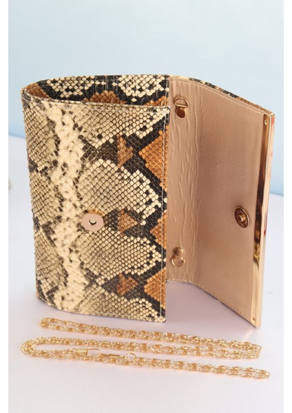 Elysara EB0399 | Yılan Desen Zarif Çıtalı Portföy Çanta indirimleri