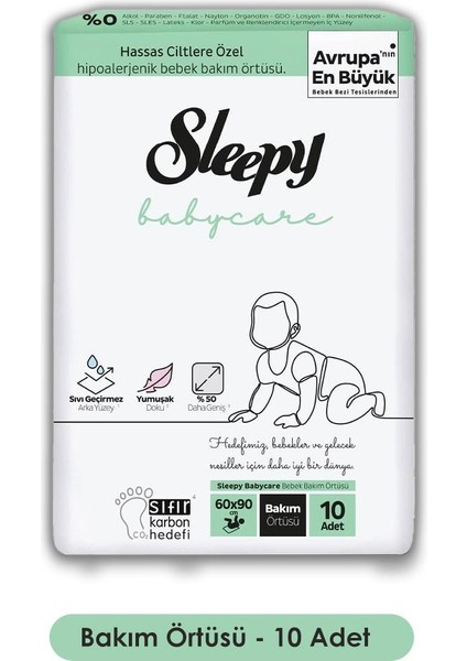 2'li Sleepy Babycare Bebek Bakım Örtüsü 10'lu ve Rosie Pamuk Hediye fırsatları