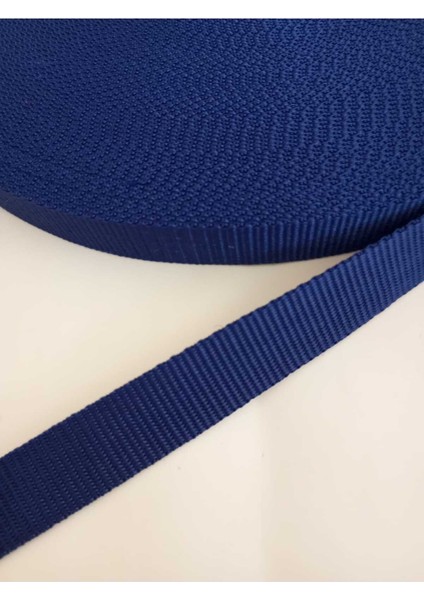 Kolon Şerit Saks Mavi Dar Dokuma (2,5 Cm) 25 mm x 10 Metre Çanta ve Tasma Hobi Kolonu Kemer Şerit