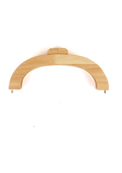 20 cm Ahşap Çanta Bursu Dekoratif Başlıklı Natural