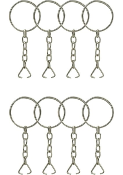 Anahtarlık Halkası Zincirli 5 CM-100 Adet Montaj Üçgeni Dahil