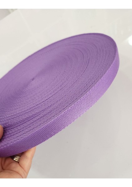 Şerit Kolon Polyester Çanta Askısı 2 cm -Lila 2 Metre