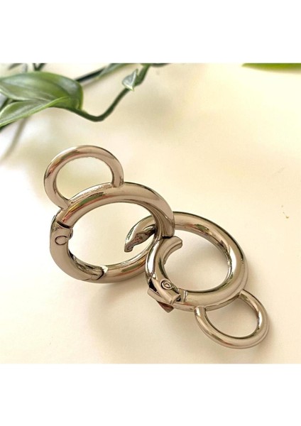 Yaylı Çanta Halkası Kancalı | Gümüş