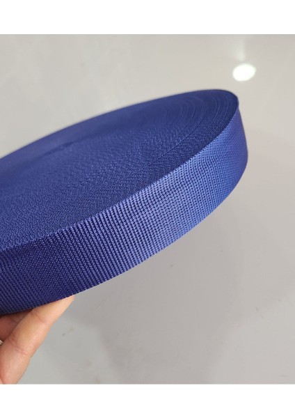 Şerit Kolon Polyester Çanta Askısı 4 cm -Mavi 2 Metre