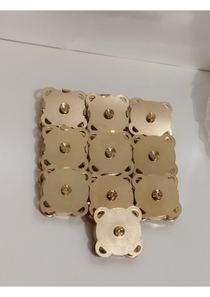 Mıknatıslı Çanta Çıtçıt Dikilebilir, Gold Renk (10 Adet)