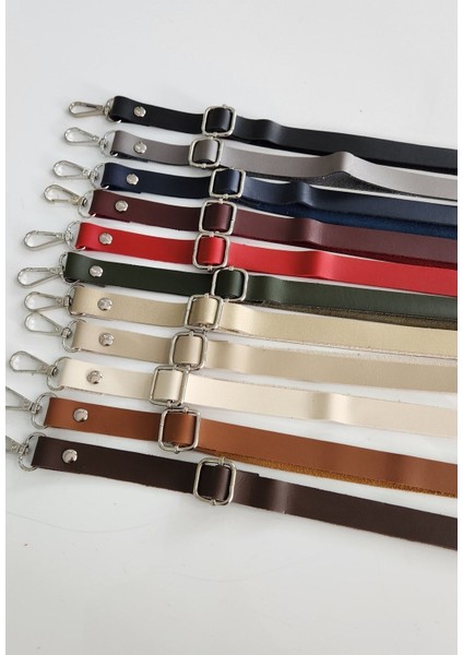 Suni Derili Kancalı Çanta Askısı-Lacivert