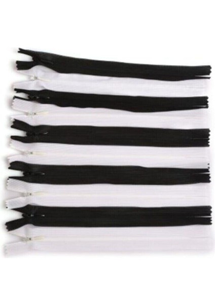 Gizli Fermuar 20 cm Karışık Siyah Beyaz