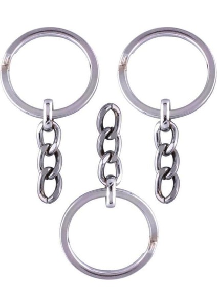 Anahtarlık Halkası Zincirli 50 Adet Çap 2,2 cm