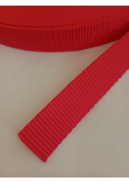 Kolon Şerit Kırmızı Dar Dokuma (2,5 Cm) 25 mm x 10 Metre Çanta ve Tasma Hobi Kolonu Kemer Şerit