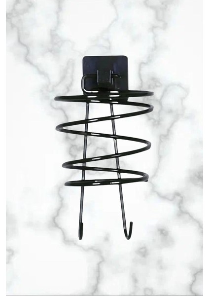 Siyah Fön Makinesi Askısı, Yapışkanlı ve Vidalı, Pratik ve Güvenli Kullanım modelleri