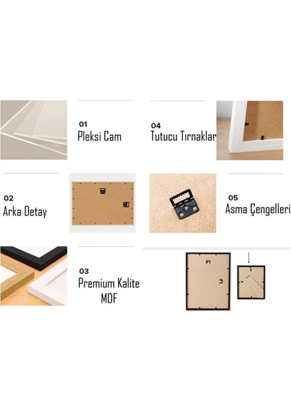 Renkli Kurutulmuş Çiçekler ile Modern ve Şık Duvar Dekoru, Beyaz Çerçeveyle Tamamlanmış fırsatları