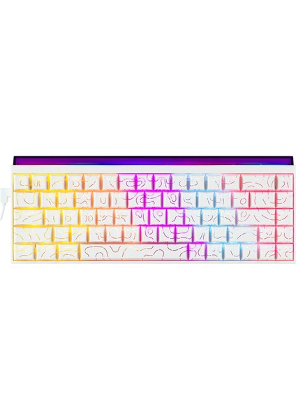 Nacodex NK68 Desenli Kablolu Ergonomik Mekanik Oyuncu Klavyesi-Ambiyans Aydınlatmalı