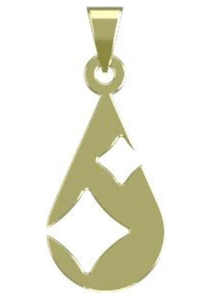14 Ayar Altın Gözyaşı Damlası Kolye Ucu 0.5 Gr, KC11284 Kodlu
