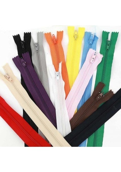 10 Adet Karışık Renklerde Fermuarlar (Etek ve Pantolon)