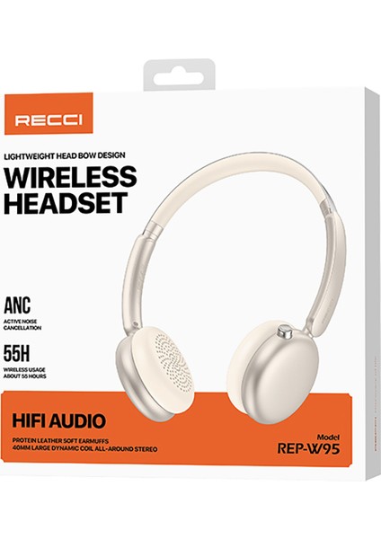 Hi- Fi Ses Kulak Üstü Bluetooth Kulaklık V5. 3 Gold