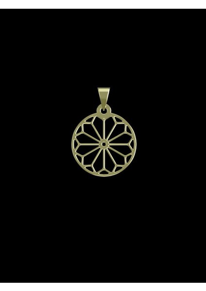 14 Ayar Altın Daire Kolye Ucu 0.5 Gr, KC11852 Kodlu