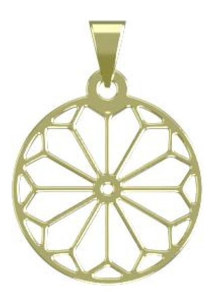 14 Ayar Altın Daire Kolye Ucu 0.5 Gr, KC11852 Kodlu