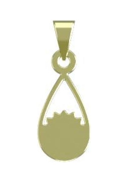 14 Ayar Altın Gözyaşı Damlası Kolye Ucu 0.5 Gr, KC12148 Kodlu