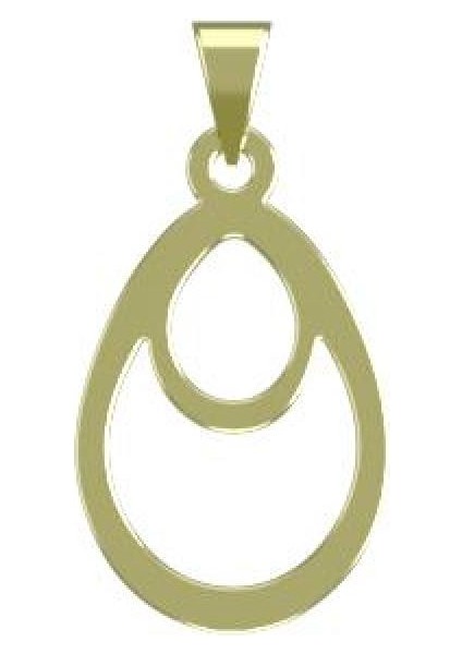 14 Ayar Altın Gözyaşı Damlası Kolye Ucu 0.5 Gr, KC11782 Kodlu