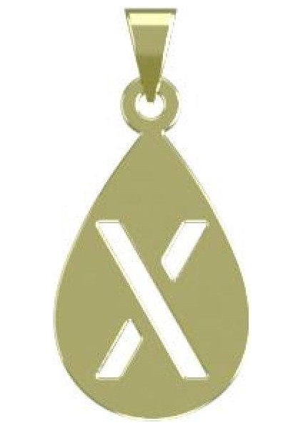 14 Ayar Altın x Harfi Kolye Ucu 0.5 Gr, KC12513 Kodlu