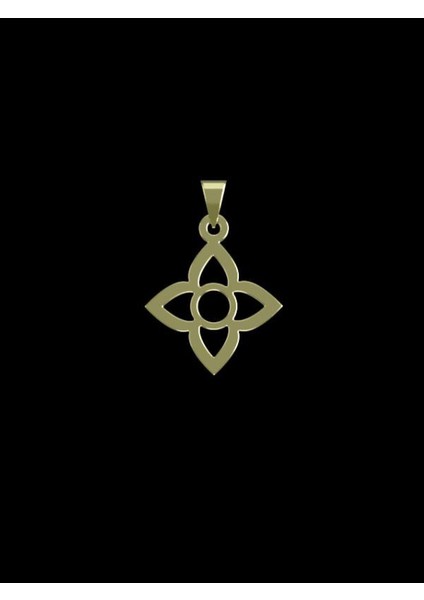 14 Ayar Altın Çiçek Kolye Ucu 0.5 Gr, KC13062 Kodlu