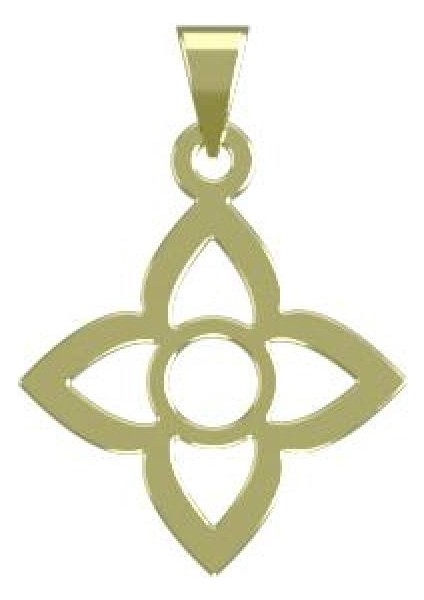 14 Ayar Altın Çiçek Kolye Ucu 0.5 Gr, KC13062 Kodlu