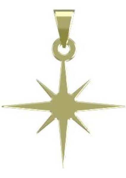 14 Ayar Altın Yıldız Kolye Ucu 0.5 Gr, KC15489 Kodlu