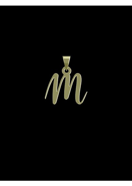 14 Ayar Altın M Harfi Kolye Ucu 0.5 Gr, KC10910 Kodlu