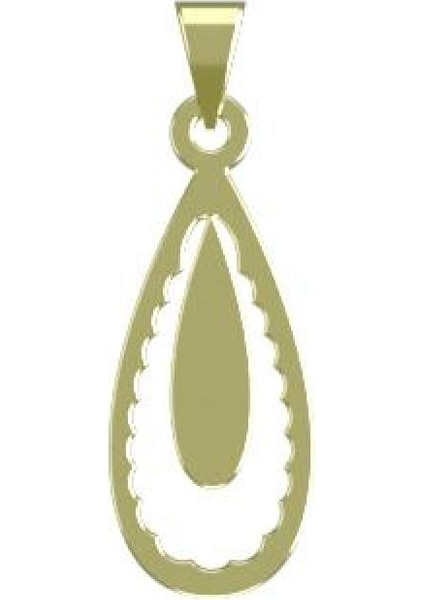 14 Ayar Altın Gözyaşı Damlası Kolye Ucu 0.5 Gr, KC10628 Kodlu
