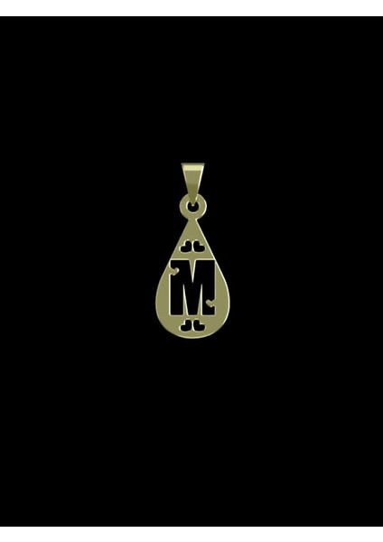 14 Ayar Altın M Harfi Kolye Ucu 0.5 Gr, KC14720 Kodlu