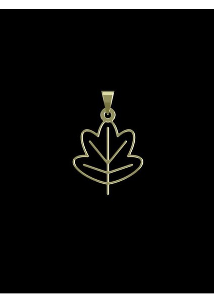 14 Ayar Altın Yaprak Kolye Ucu 0.5 Gr, KC15884 Kodlu