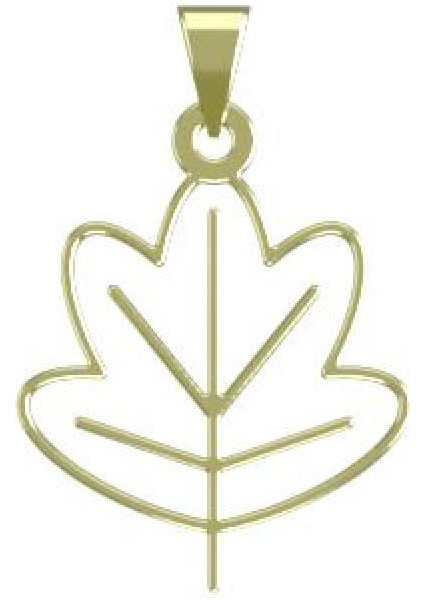 14 Ayar Altın Yaprak Kolye Ucu 0.5 Gr, KC15884 Kodlu