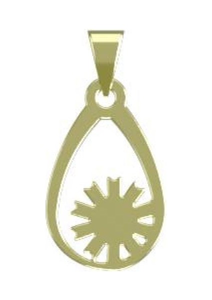 14 Ayar Altın Gözyaşı Damlası Kolye Ucu 0.5 Gr, KC11020 Kodlu