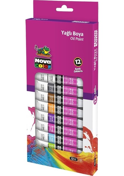 Yağlı Boya Seti 12 Renk 12 ml 1 Paket Nova Color Yağlıboya 12 Li Seti Tüpte Canlı Renkler fiyatları