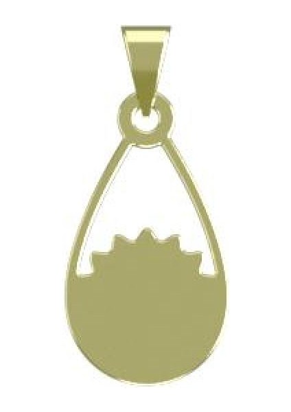 14 Ayar Altın Gözyaşı Damlası Kolye Ucu 0.5 Gr, KC12112 Kodlu