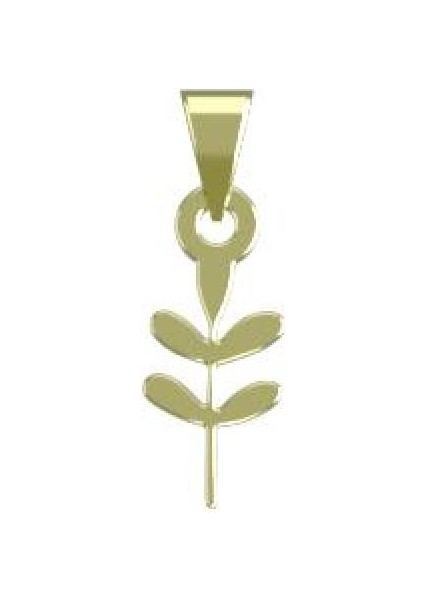 14 Ayar Altın Yaprak Kolye Ucu 0.5 Gr, KC12592 Kodlu