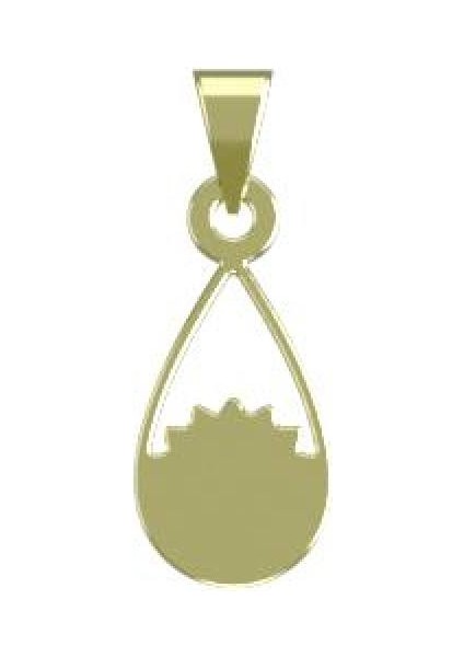 14 Ayar Altın Gözyaşı Damlası Kolye Ucu 0.5 Gr, KC10748 Kodlu