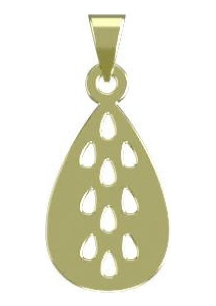14 Ayar Altın Gözyaşı Damlası Kolye Ucu 0.5 Gr, KC12778 Kodlu