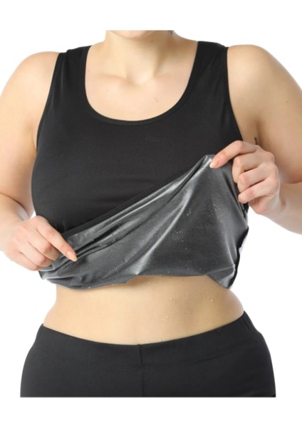 Unisex Termal Sauna Atlet Yağ Yakımınıza Zayıflamanıza Yardımcı Korse Siyah Renk