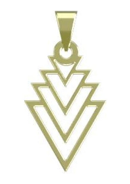 14 Ayar Altın Üçgen Kolye Ucu 0.5 Gr, KC10211 Kodlu