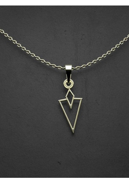 14 Ayar Altın Üçgen Kolye Ucu 0.5 Gr, KC10889 Kodlu